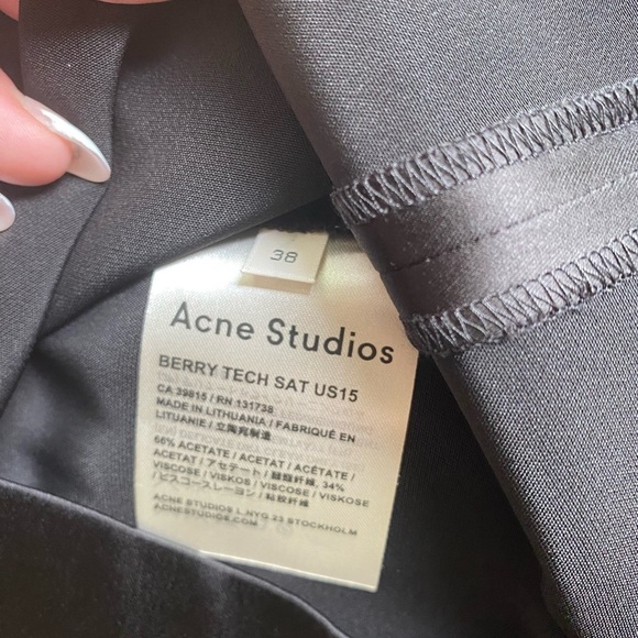 Acne Studios Skirts Lithuania Ladies Black Straight 38 Berry Tech Sat US 6 - Picture 8 of 8